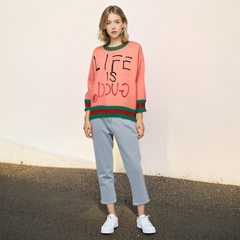 99新 GUCCI/古驰 套头卫衣/logo印花太空棉长袖/休闲/S码/0001168