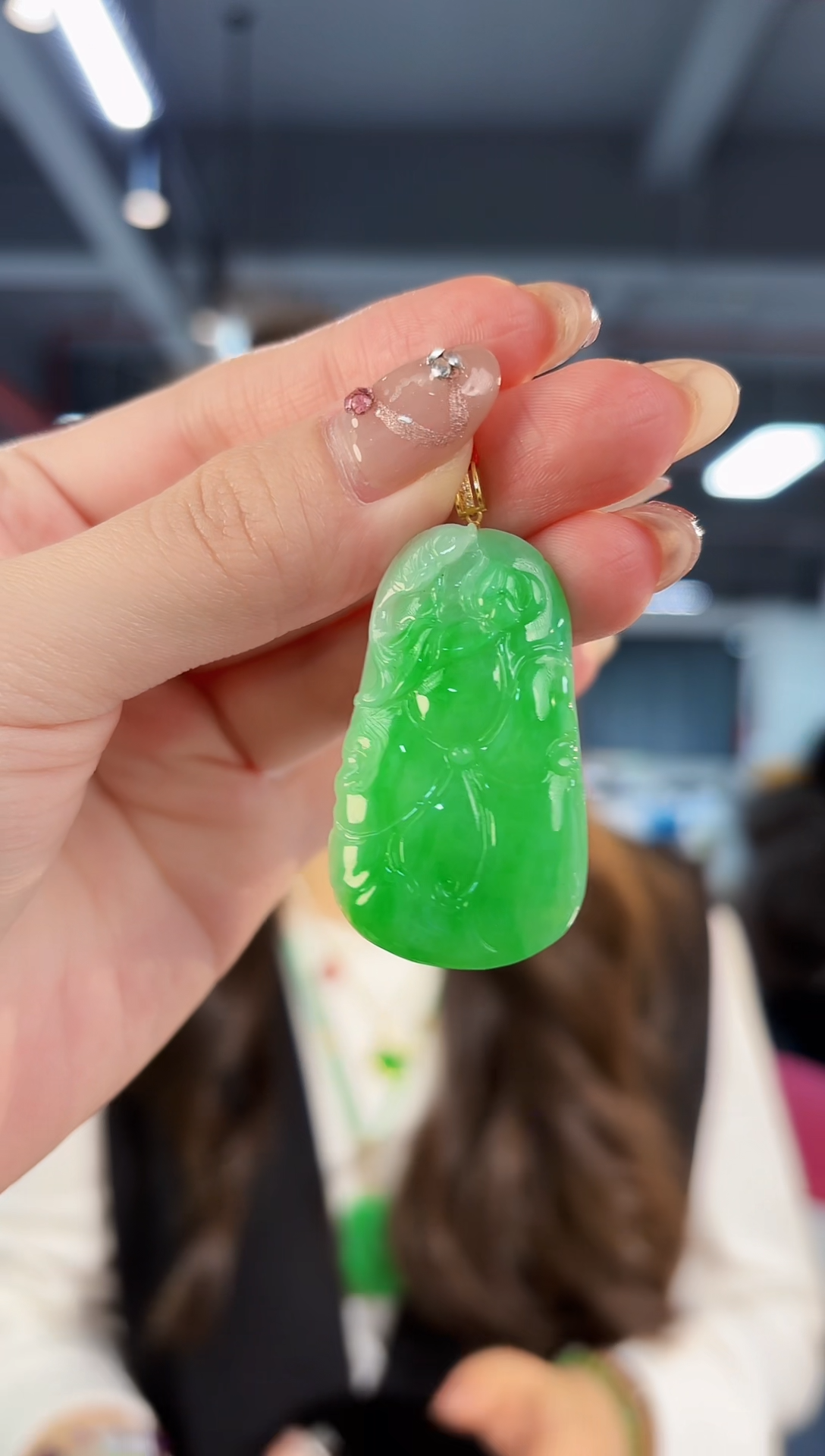 【闪购商品】翡翠颈饰18K金镶嵌缅料A货/支持复检/一件
