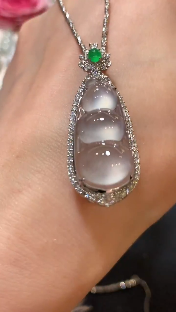 吊坠(不含链)18K金镶嵌翡翠z153 