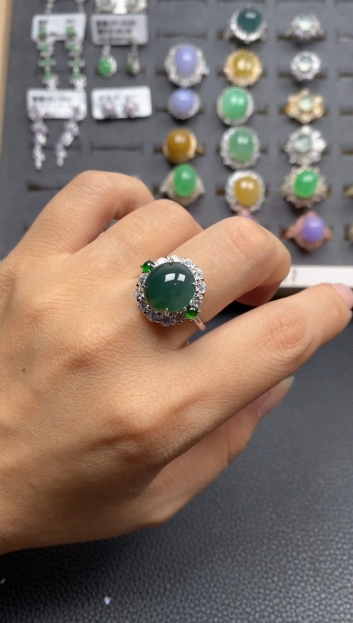 【闪购商品】翡翠戒指银S925镶嵌11111