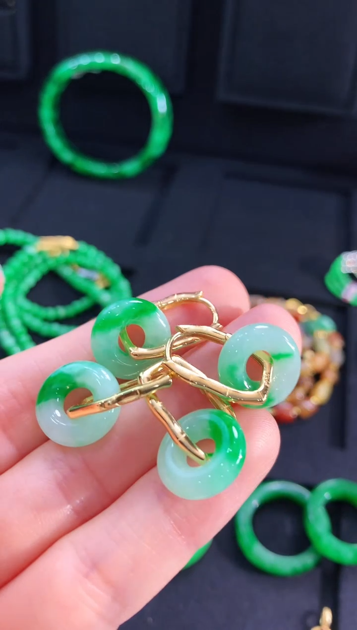 【闪购商品】翡翠耳饰银S925镶嵌耳饰（多样性发货发一对）