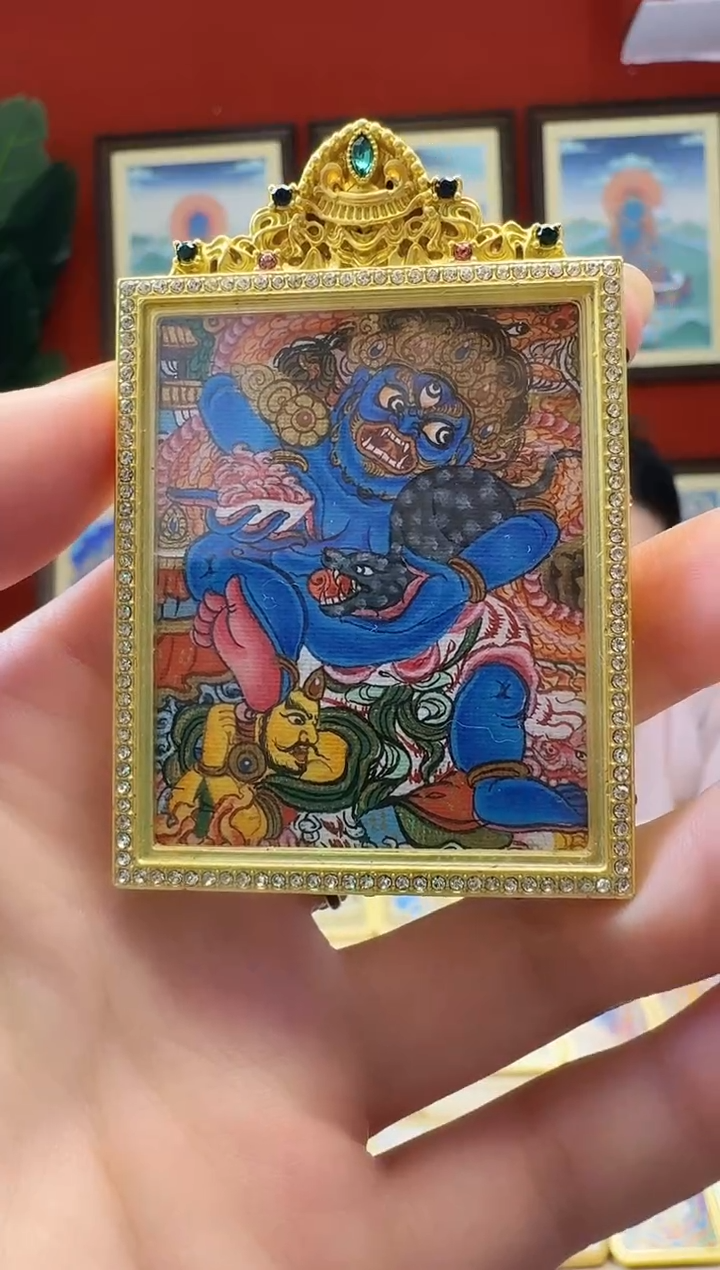 吊坠黑财神-热贡纯手绘