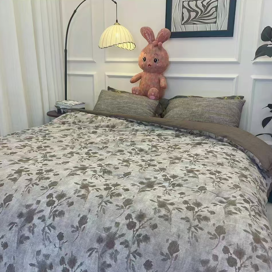 【水色柔情-双人被】六斤纯棉简约舒适轻奢云锦棉提花床品