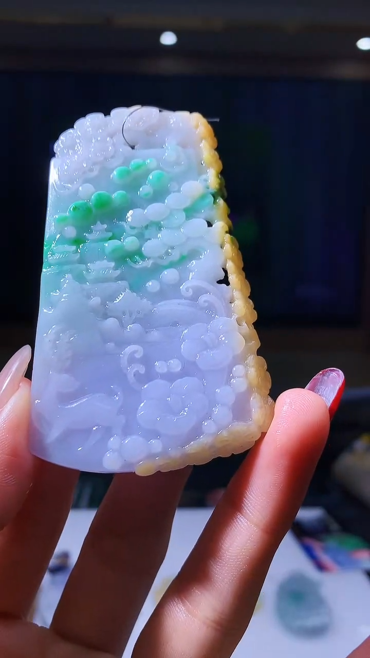 【闪购商品】定制翡翠未镶嵌1034hm-毛货挂件71