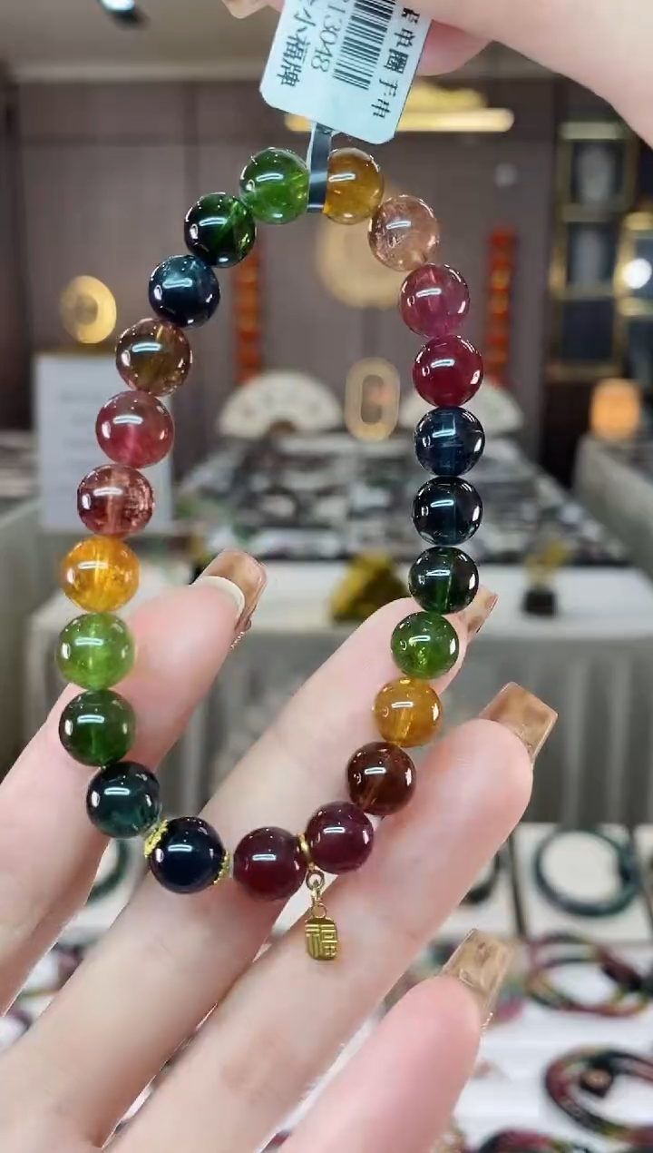 【闪购商品】碧玺单圈手串8mm+未镶嵌一物一证dan