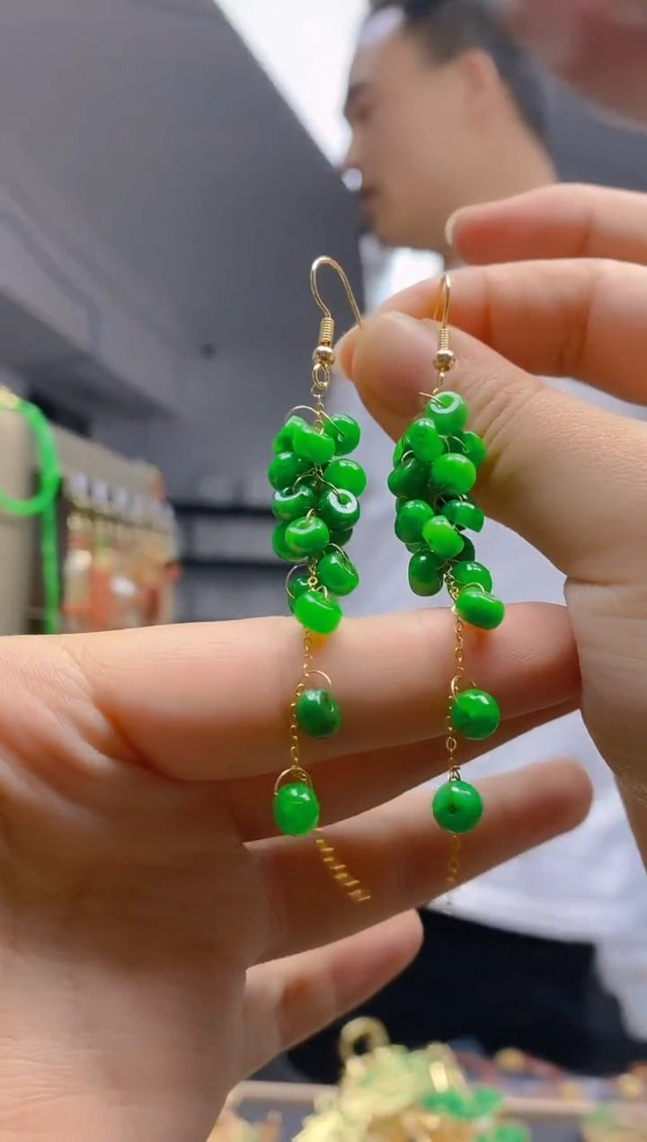 【闪购商品】翡翠耳饰合金060翡翠耳钩