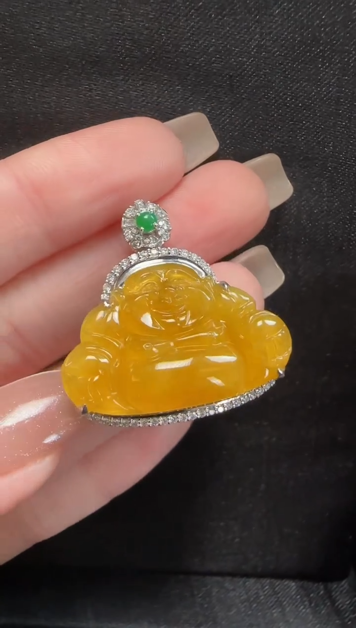 【闪购商品】翡翠吊坠(不含链)18K金镶嵌134玉佛