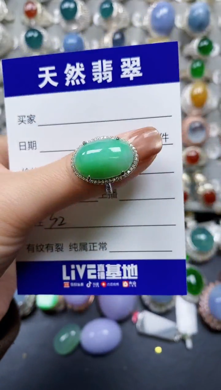 【闪购商品】翡翠戒指银S925镶嵌0032