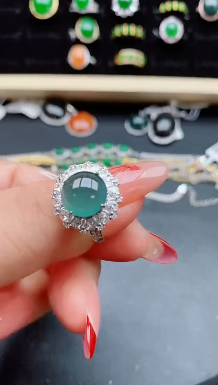 【闪购商品】翡翠戒指银S925镶嵌21321