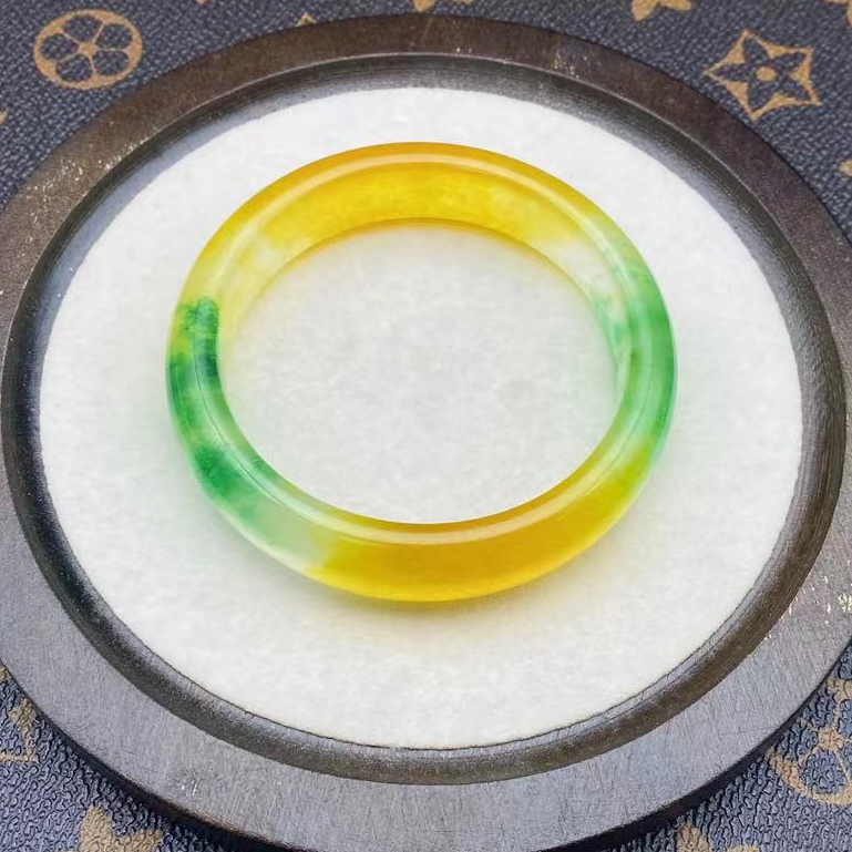 冰透黄加绿手镯复古镯子民族高档(多样性发其一)