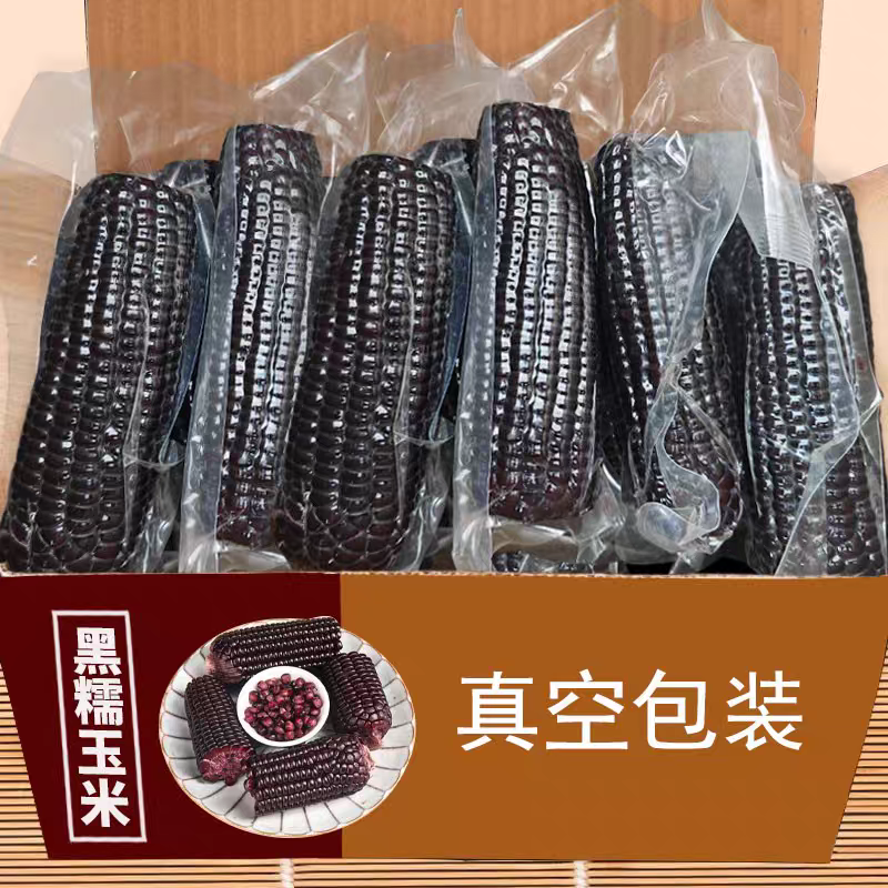 10根头茬甜糯黑玉米代餐粗粮真空装新鲜单根230g - 260g