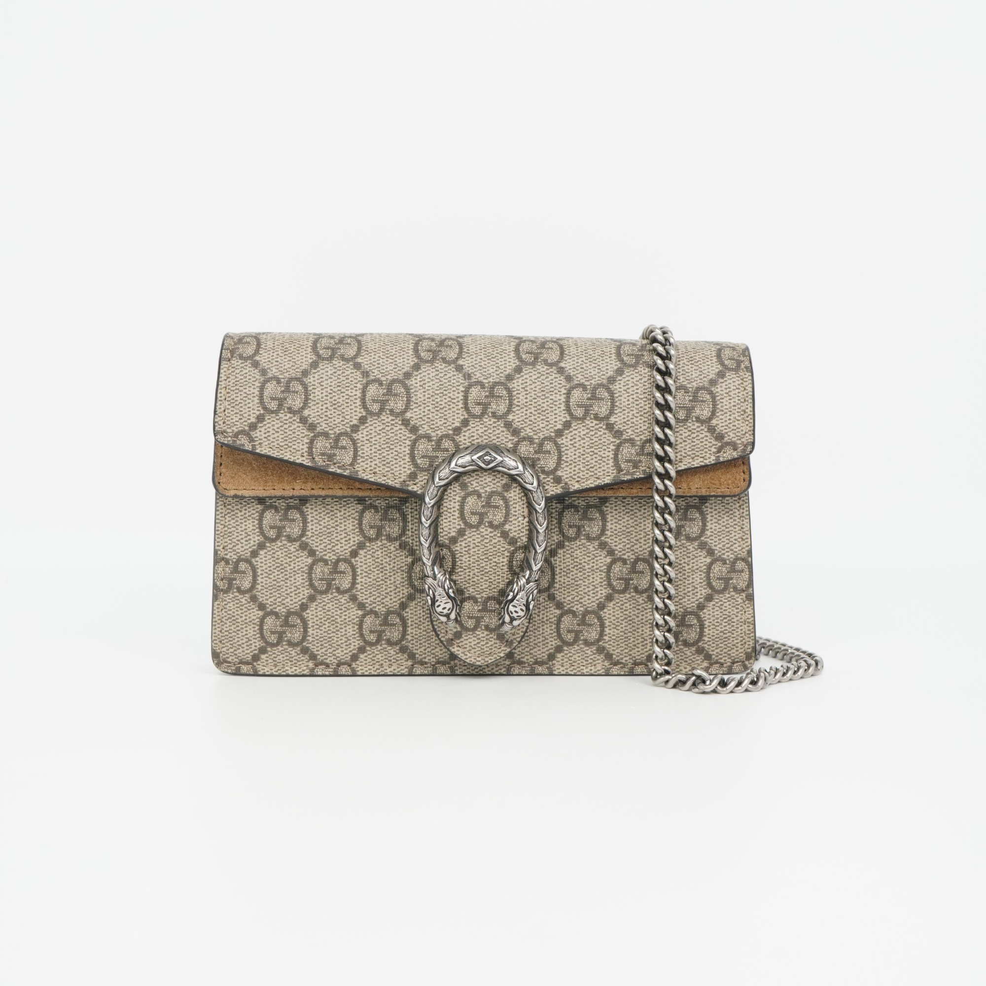 95新 GUCCI/古驰 古驰酒神老花棕色迷你链条包/DS200208