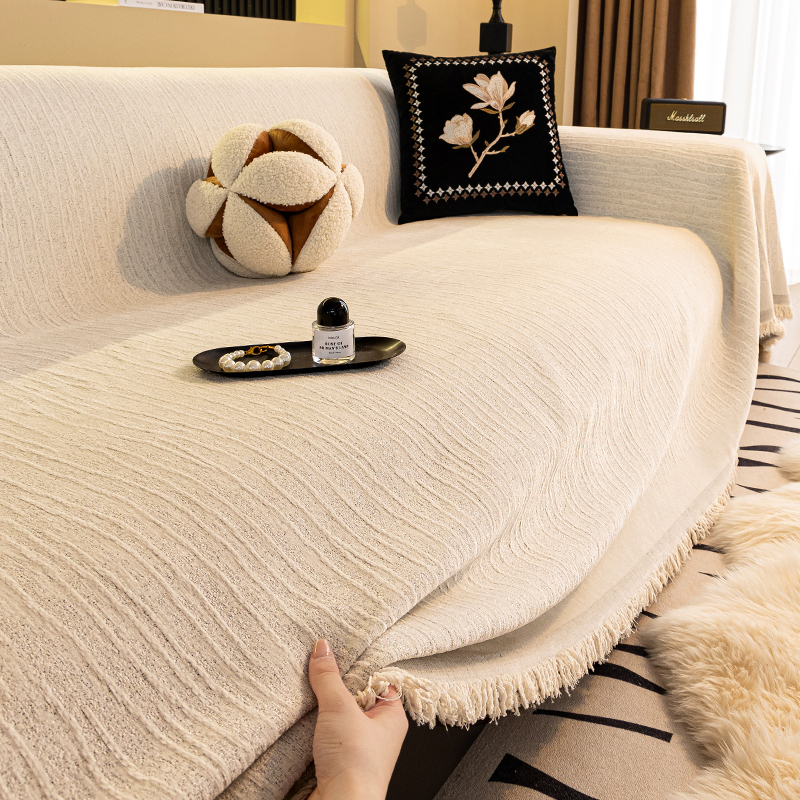 【纯色小香风滴塑】雪尼尔沙发垫全盖布四季通用款防滑套罩新款盖