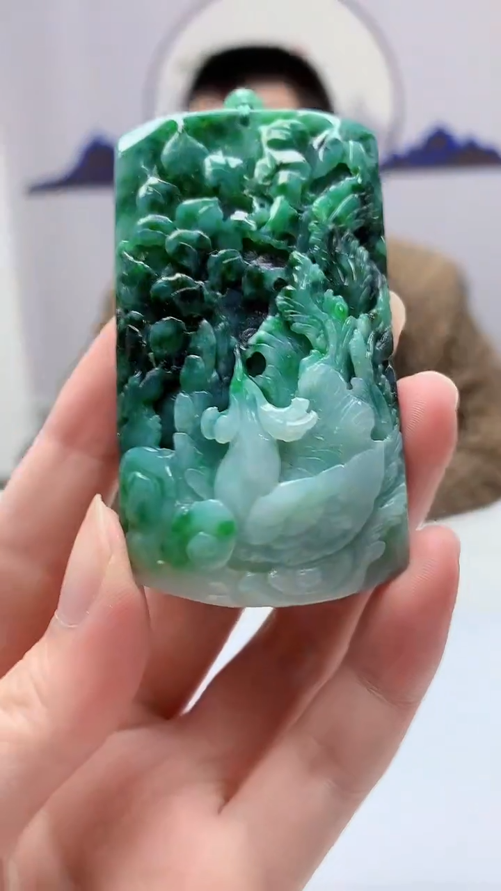 【闪购商品】定制翡翠未镶嵌4812zm-毛货挂件33凤凰