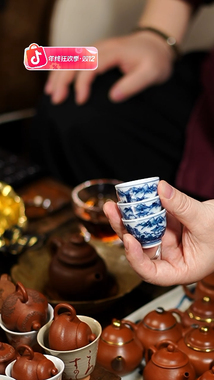 叼**猫3个茶杯功夫茶道具