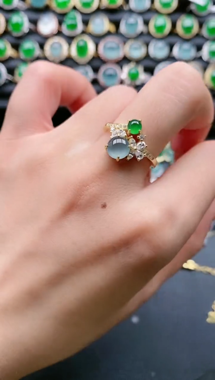 【闪购商品】翡翠戒指银S925镶嵌1111111