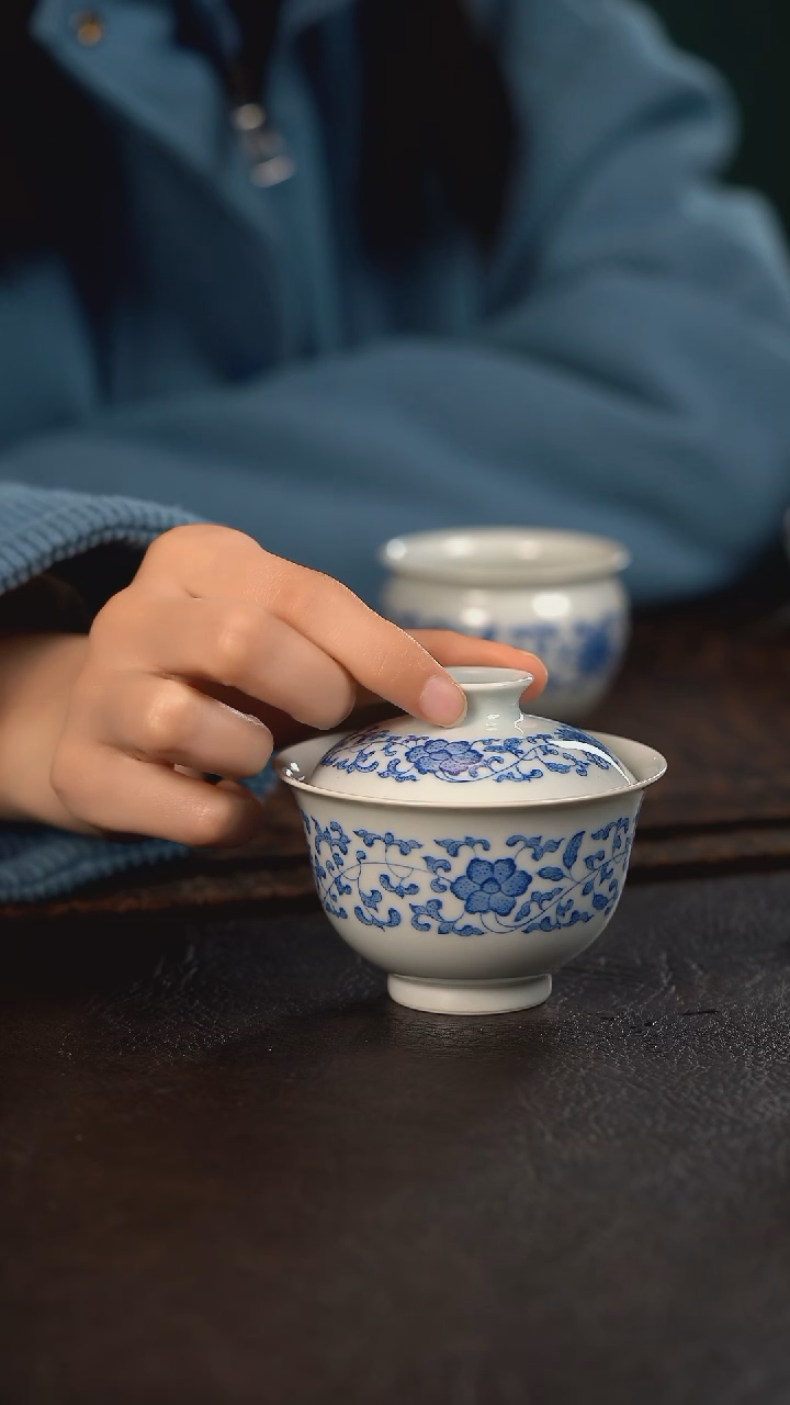 【闪购商品】杯聚澜堂点工串枝盖碗