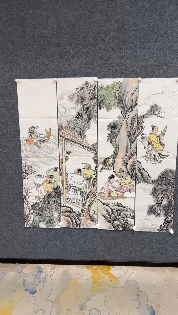【闪购商品】国画 2.2-冯高翔-四条屏-033