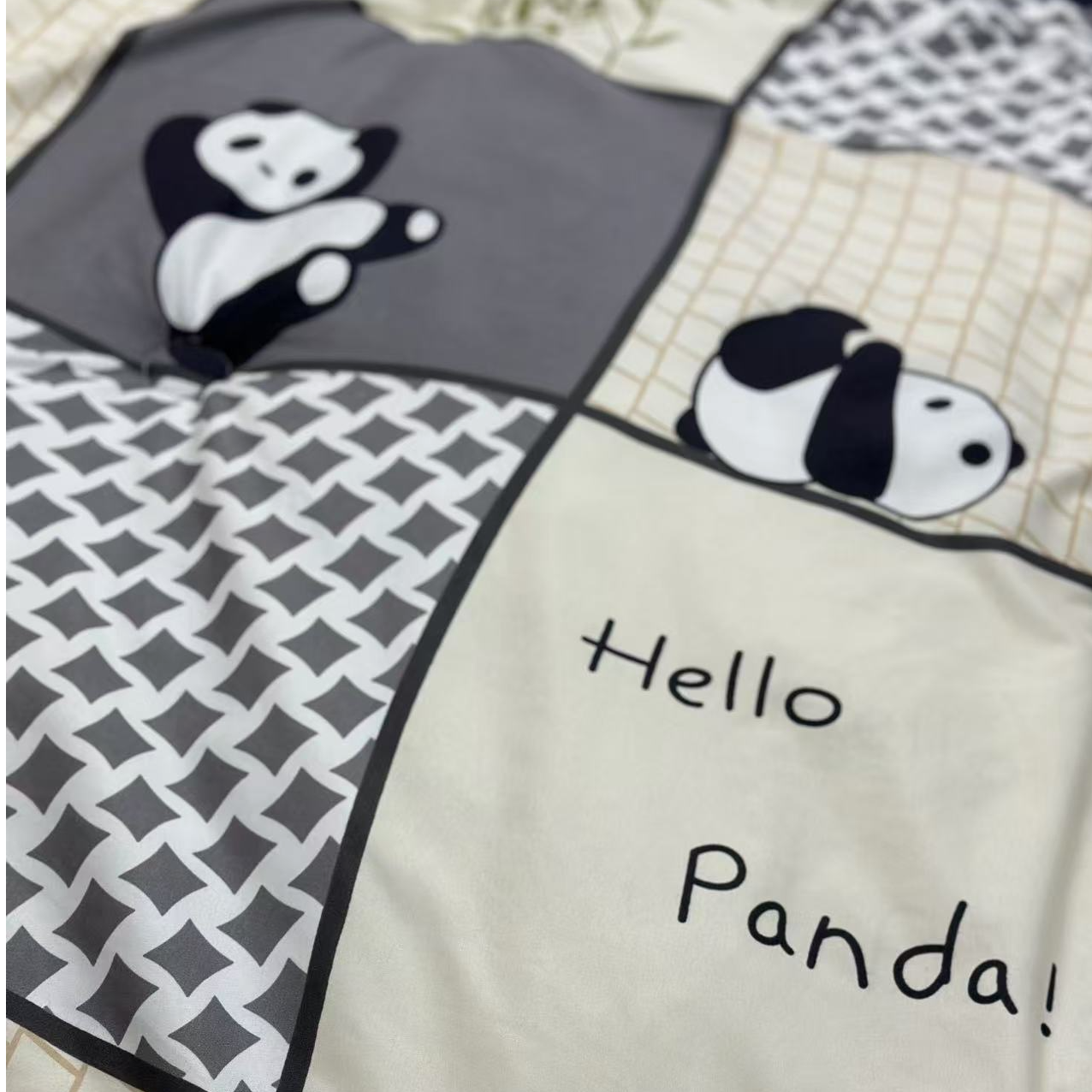 大格子熊猫豆豆被冬被双人2*2.3m高端保暖加厚加大冬被