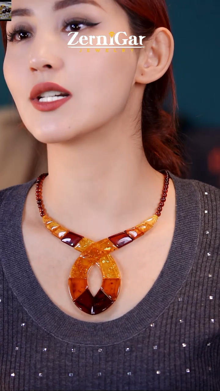 【闪购商品】琥珀颈饰未镶嵌天然琥珀项链