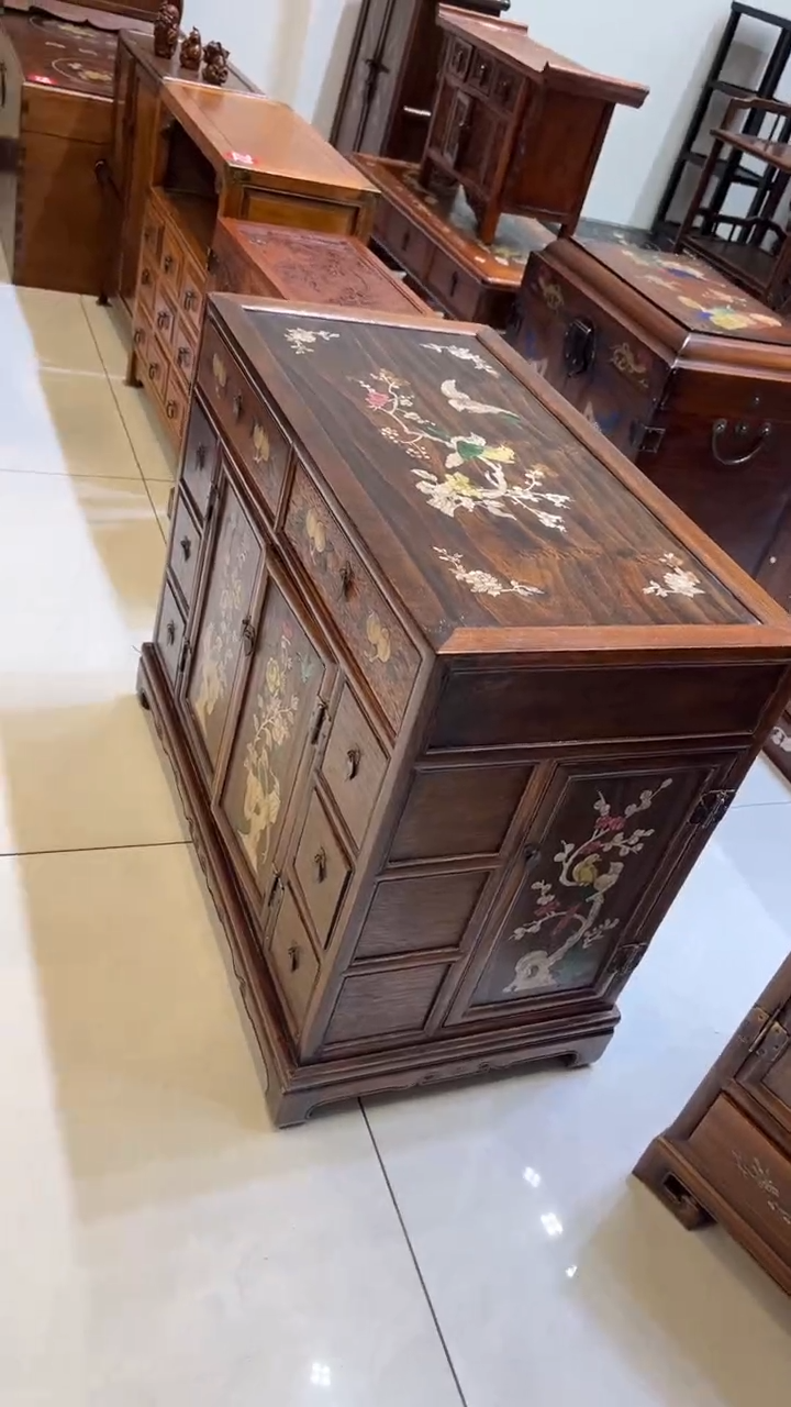 【闪购商品】木喜鹊登梅螺钿收纳柜