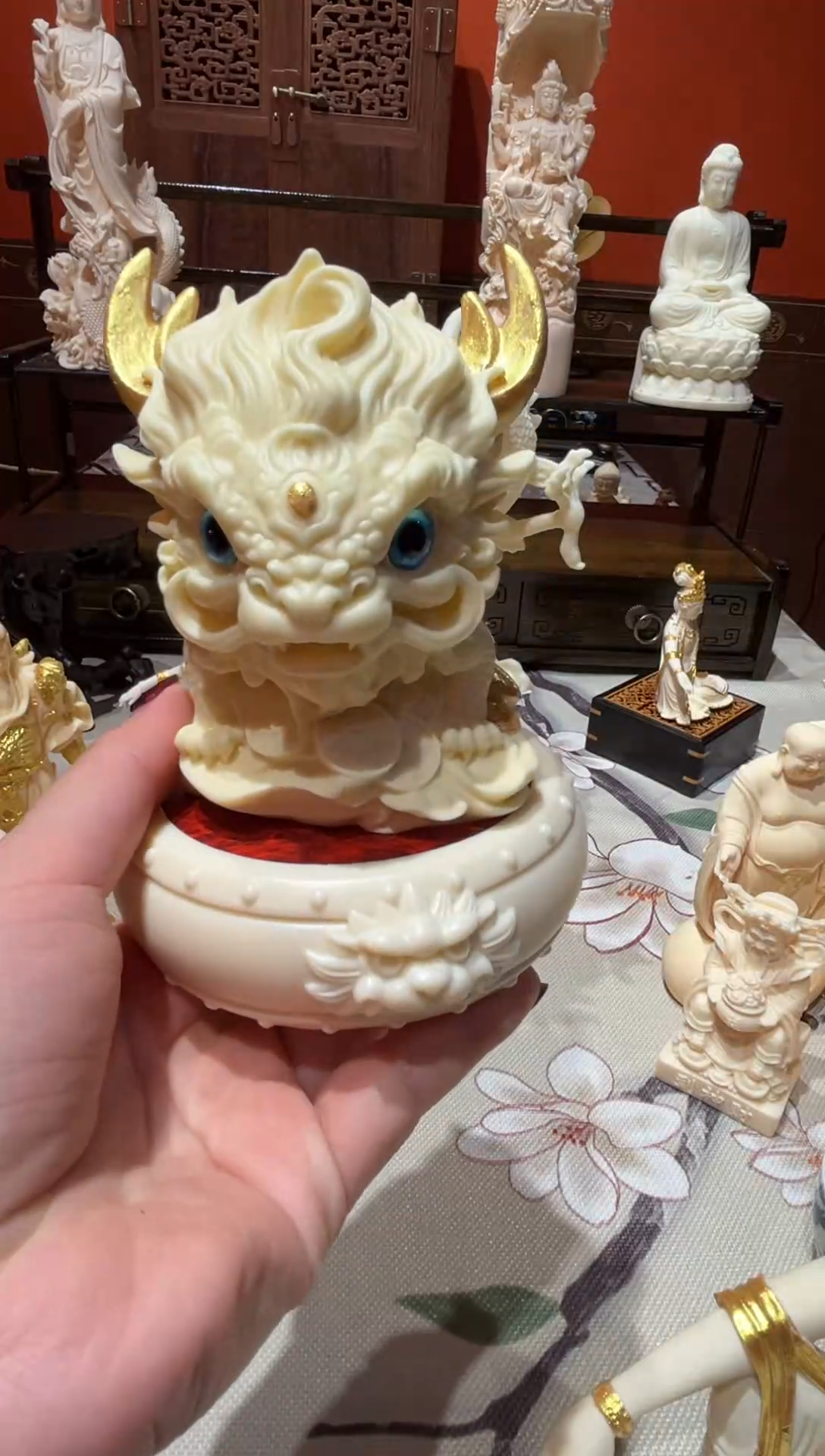 木瑞兽麒麟+貔貅底座