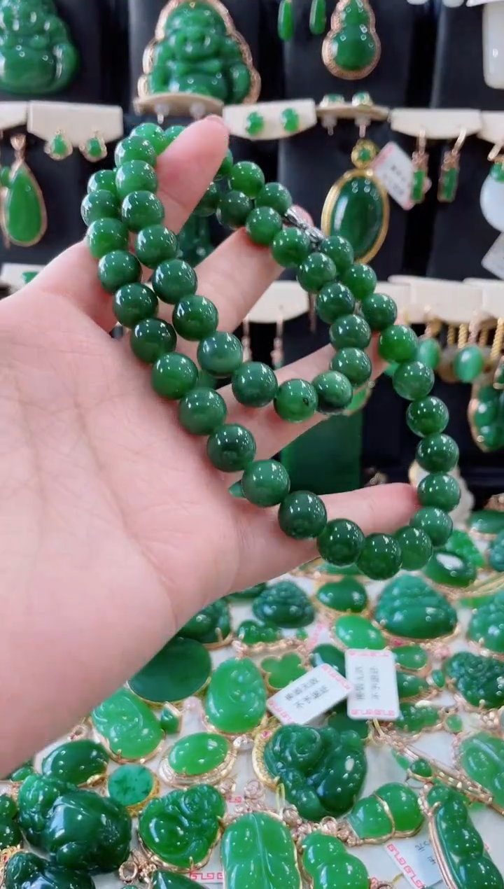 和田玉（碧玉）未镶嵌颈饰珠串10