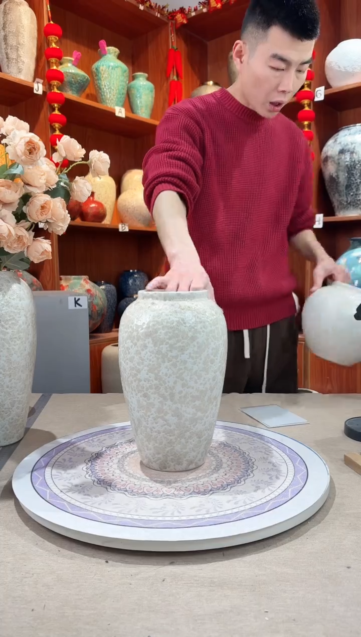 【闪购商品】瓶陶瓷花瓶 无花 茶白中号