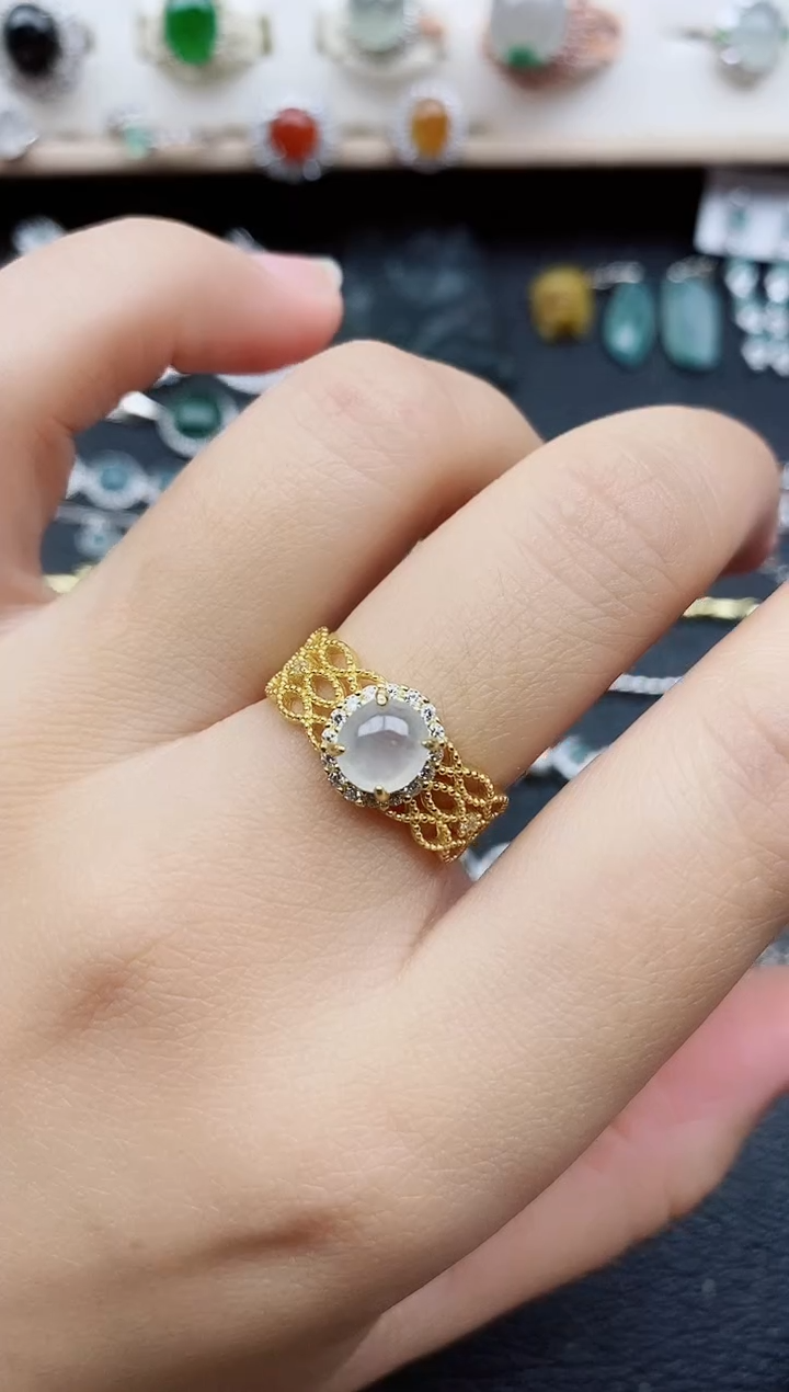 【闪购商品】翡翠戒指银S925镶嵌11111