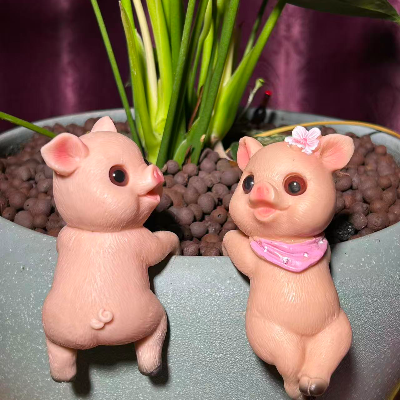 可爱小猪树脂摆件