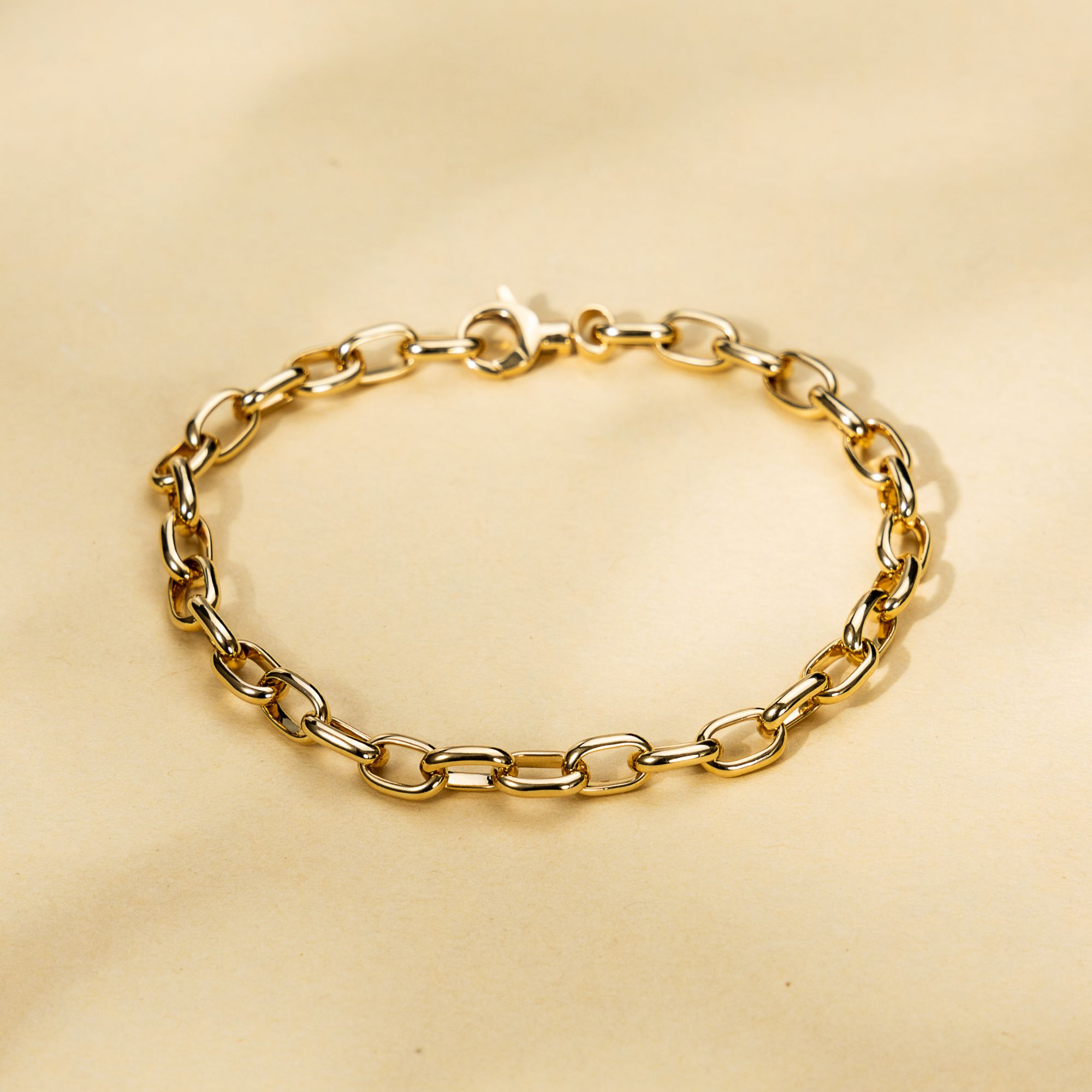 【椭圆环环手链】18K金手链-18cm-FF1767-BK|BKJ6