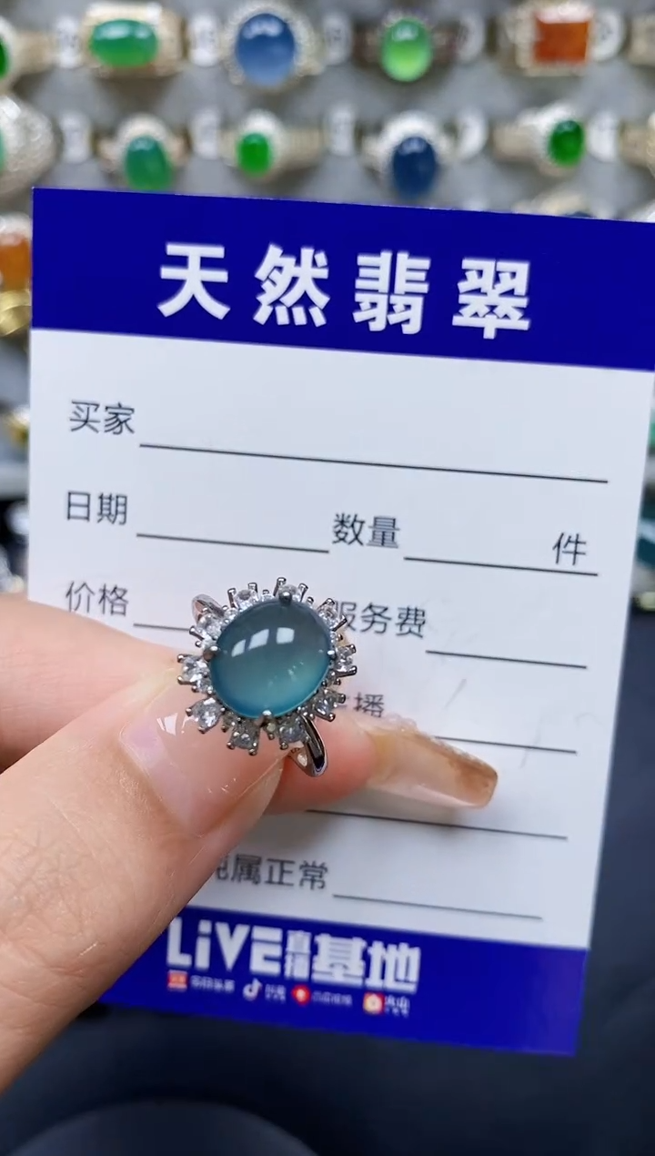 翡翠银S925镶嵌耳饰328