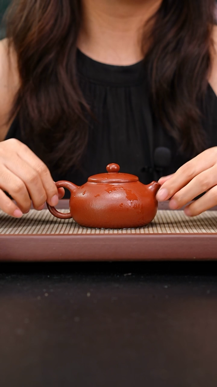 茶壶紫砂全手工小煤窑朱泥圆钰180cc章赟