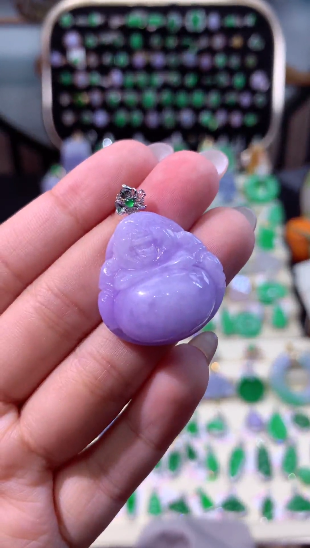 【闪购商品】翡翠颈饰18K金镶嵌缅甸天然A货翡翠