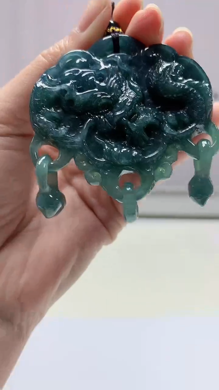 【闪购商品】定制翡翠未镶嵌4902zm-毛货挂件龙凤168