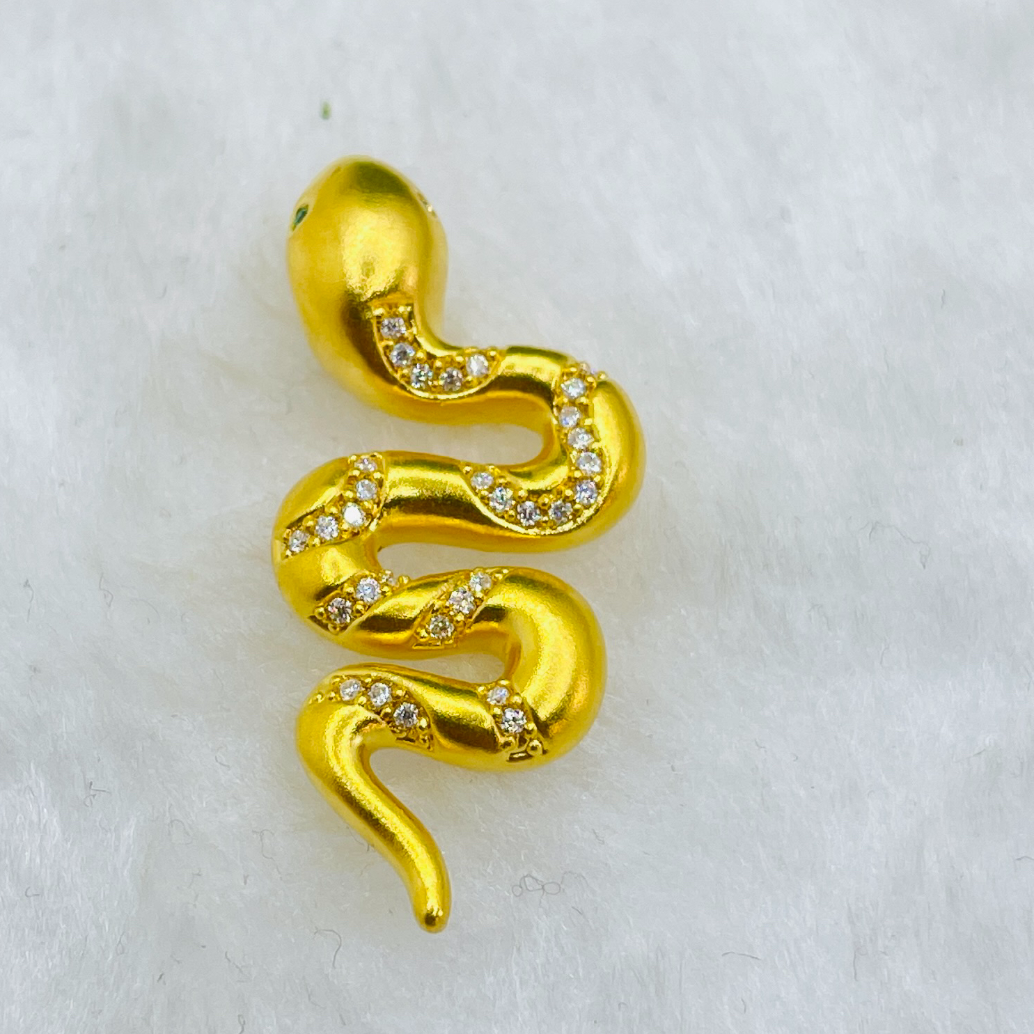 足金5D工艺 镶嵌蛇吊坠 【825】附加费298