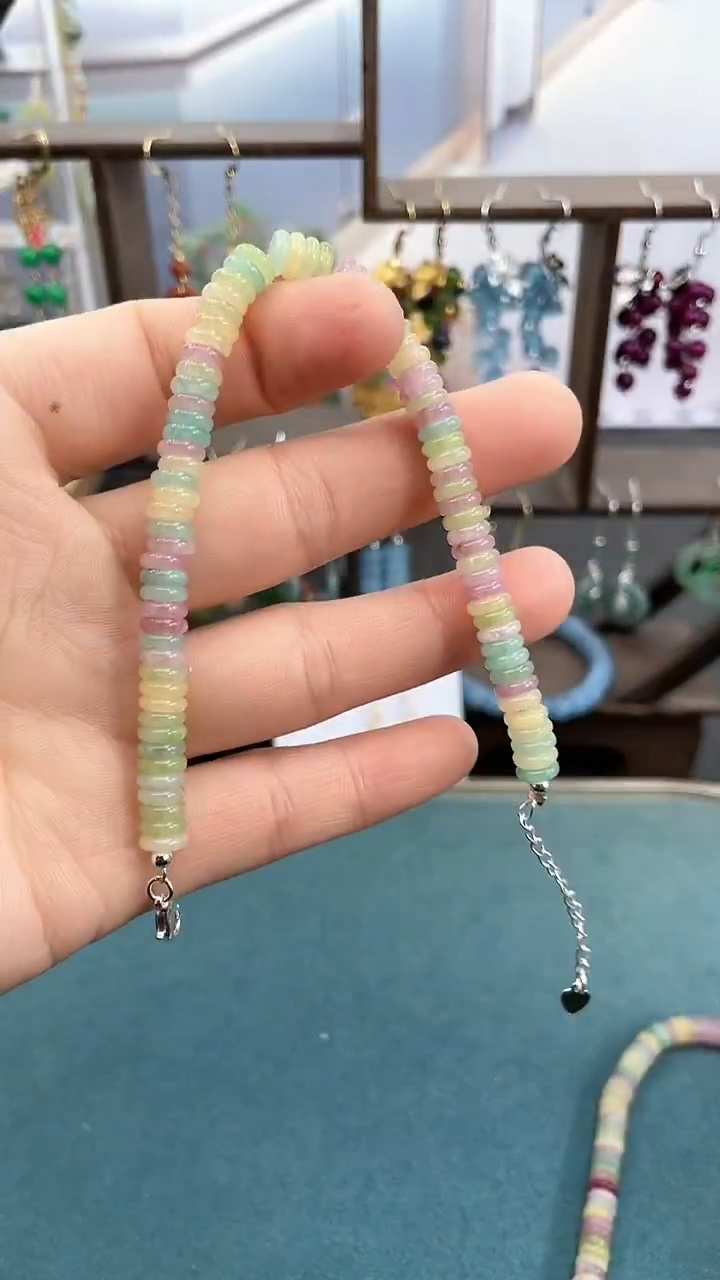 银S925镶嵌手链碧玺水果碧玺手串