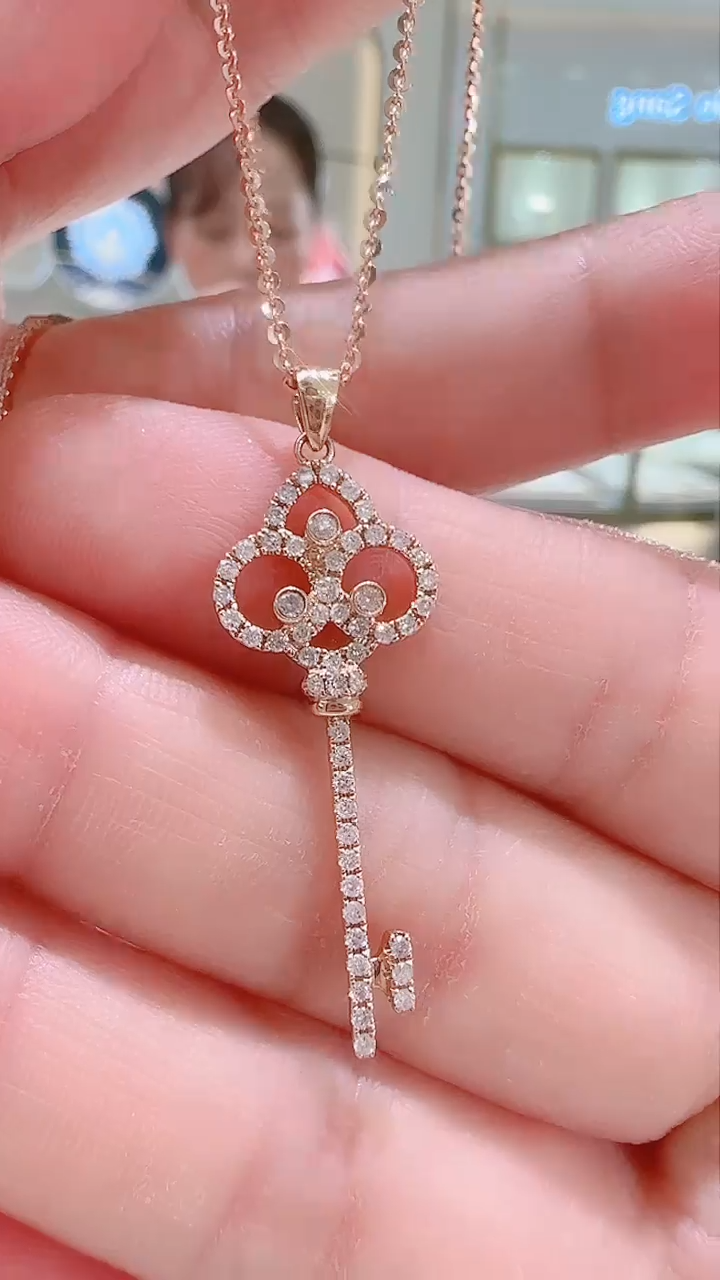 【闪购商品】钻石套链18K金镶嵌套链