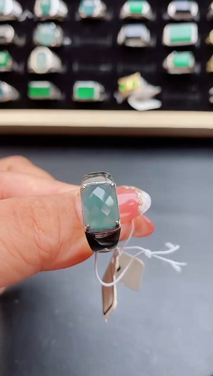 【闪购商品】翡翠戒指银S925镶嵌50800