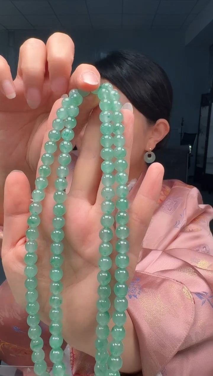 【闪购商品】石英质玉项链未镶嵌珠链 108珠