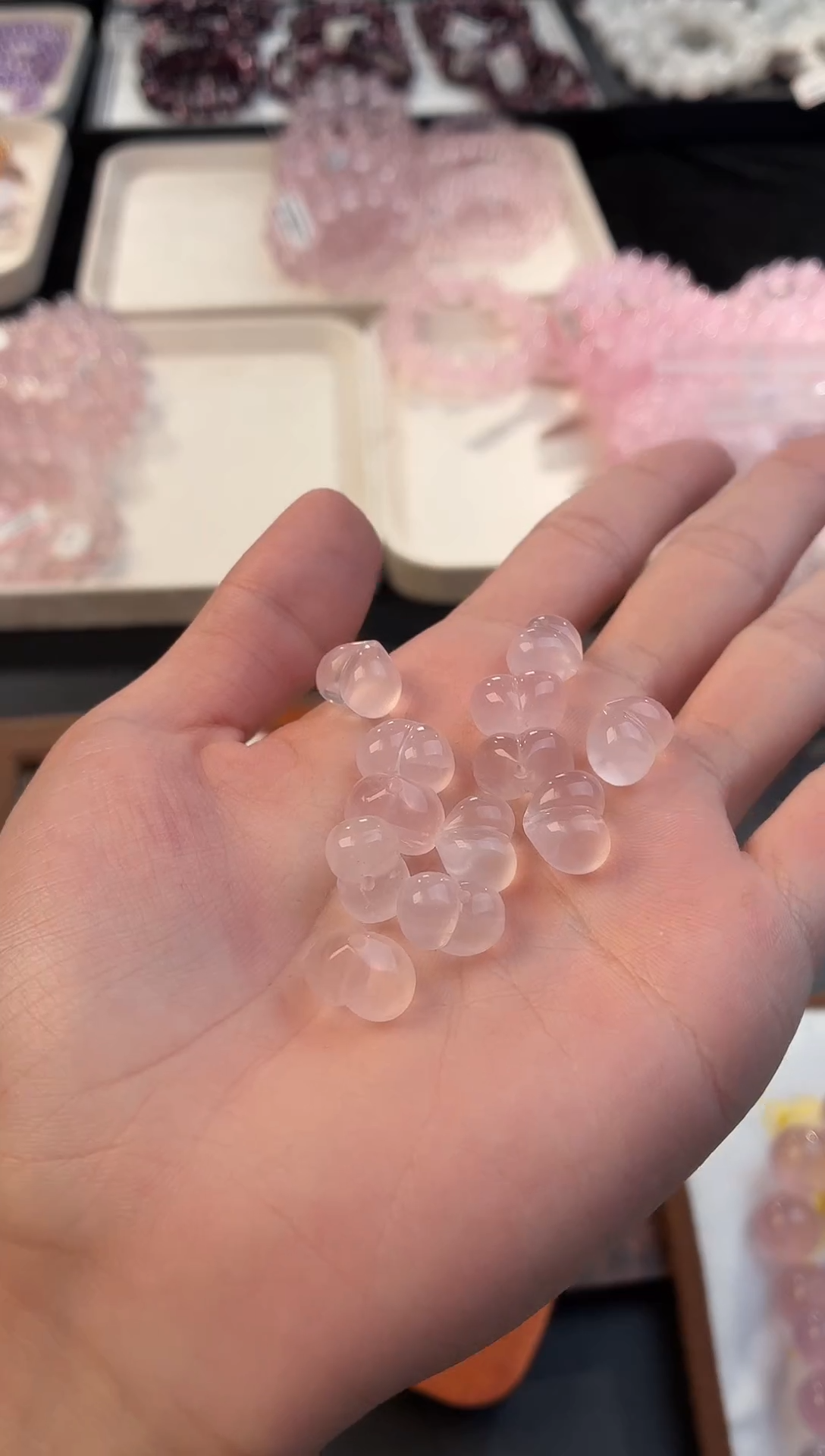 未镶嵌珠宝半成品紫晶天然粉水晶皮套配件