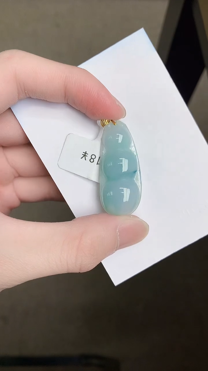 【闪购商品】翡翠颈饰18K金镶嵌29+9+8756