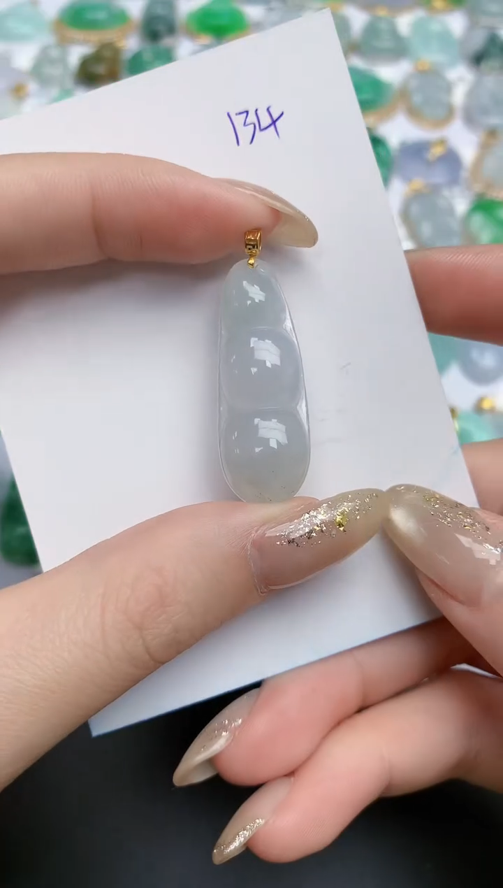 【闪购商品】翡翠颈饰18K金镶嵌天然缅甸翡翠A货