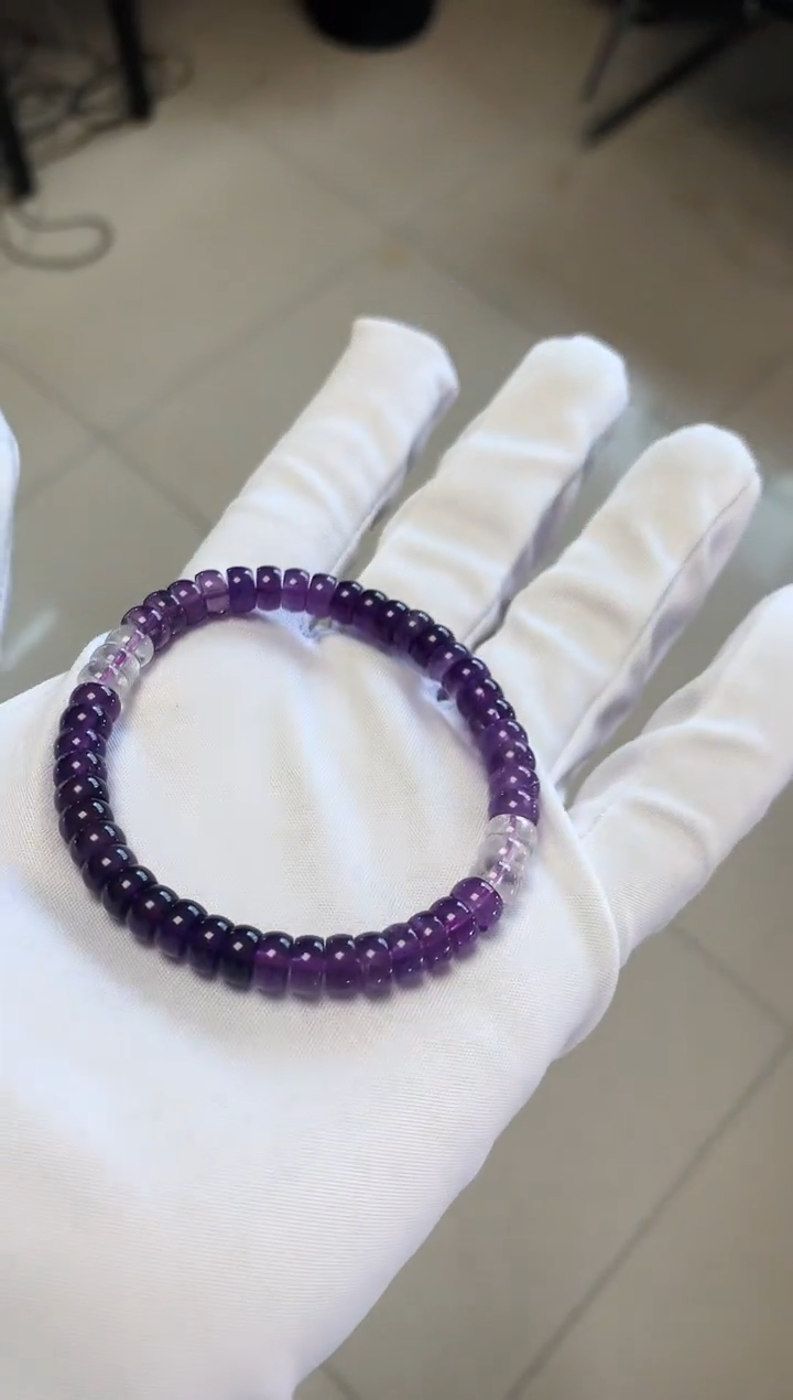 水晶手串未镶嵌紫水晶渐变单圈手串