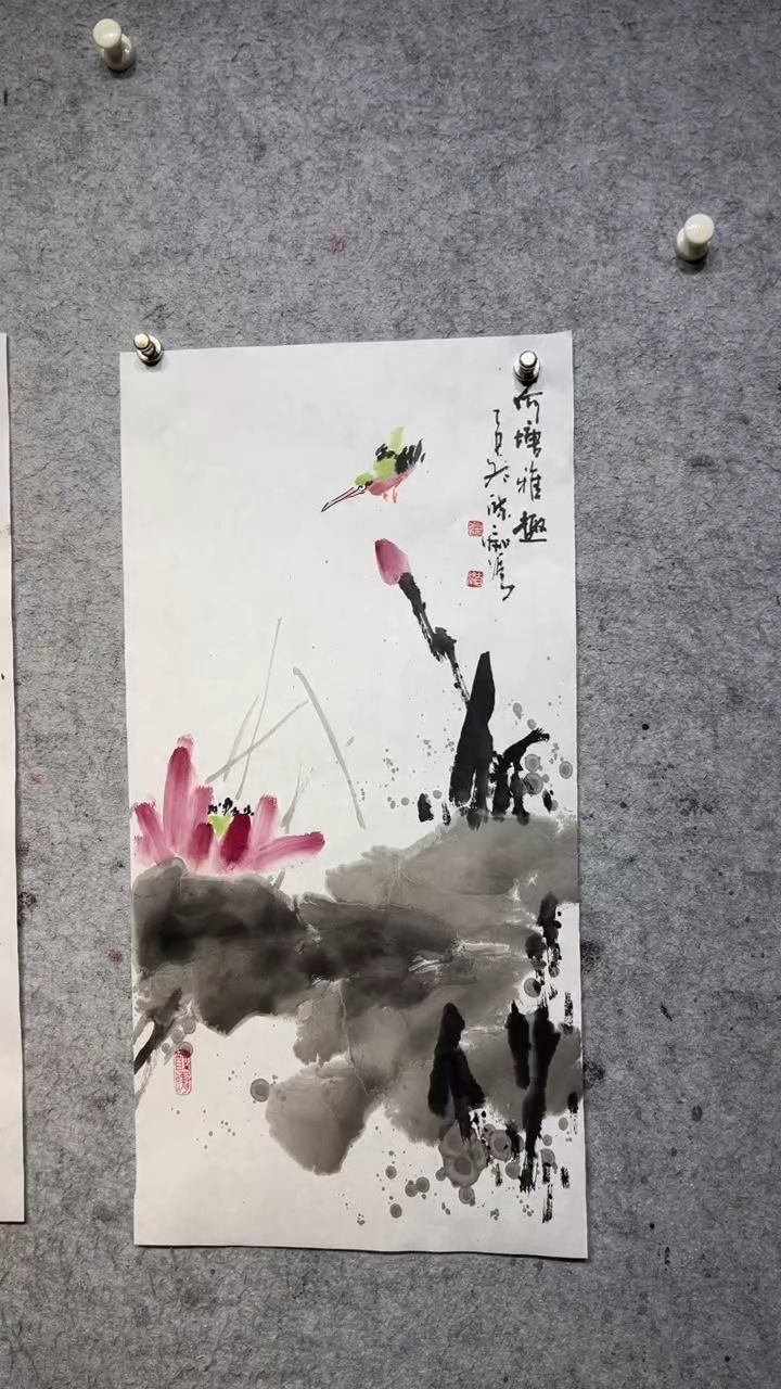 国画澹*张自学水墨画90