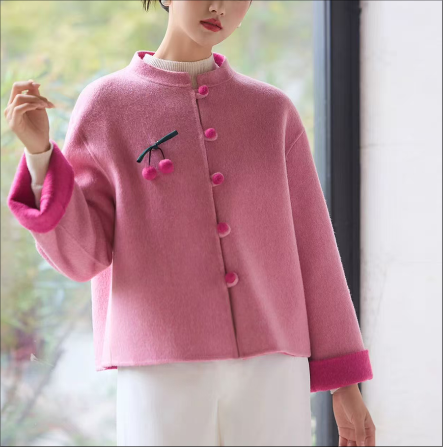 【NA家】衣开衫春秋毛呢外套秋冬长袖薄款女