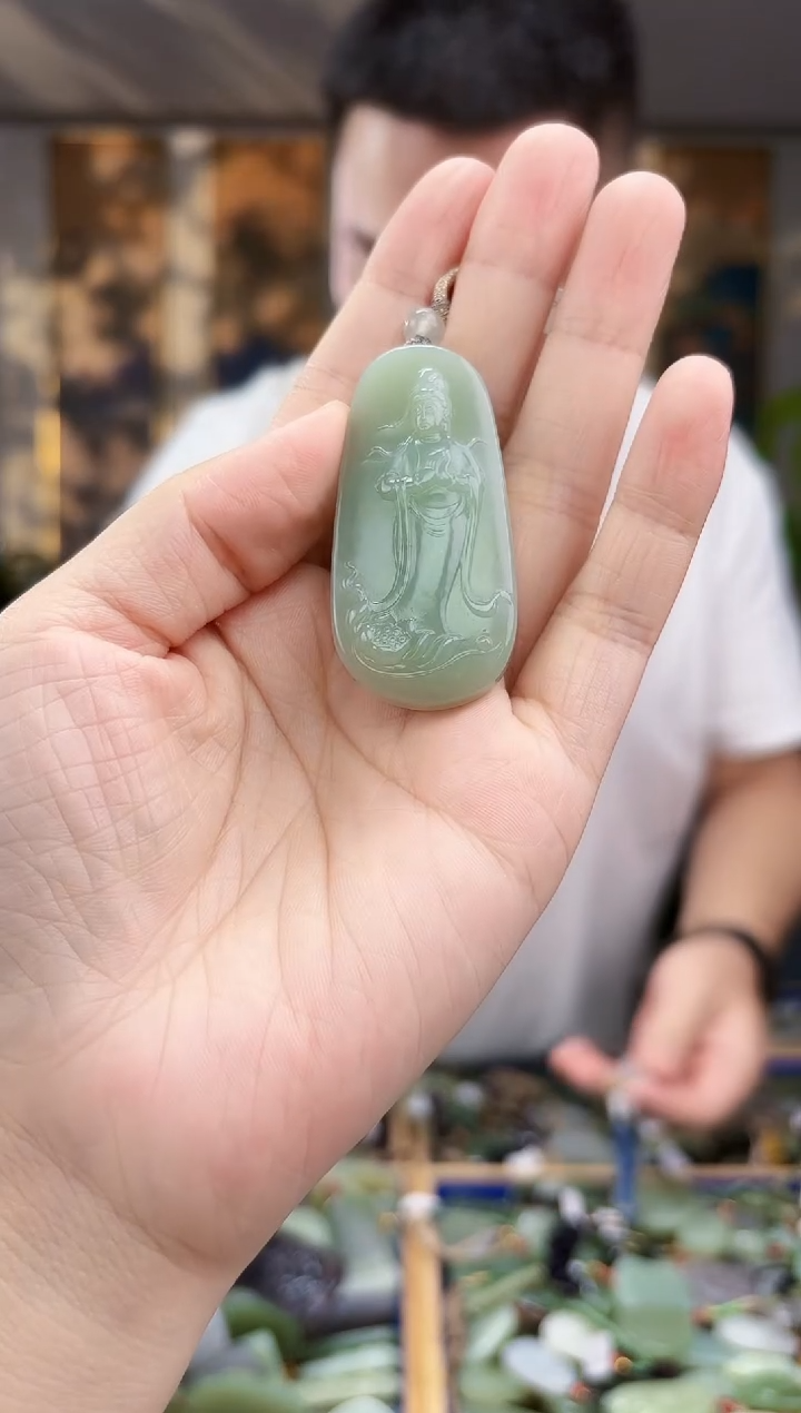 和田玉未镶嵌挂件拍一发一