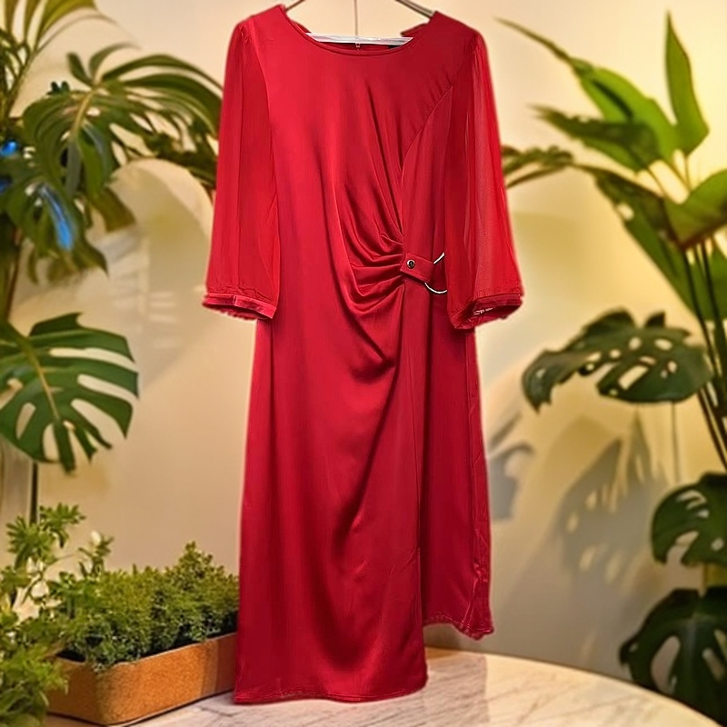 360#【木兮兮专属】2025年秋冬新女气质显瘦减龄中长款连衣裙