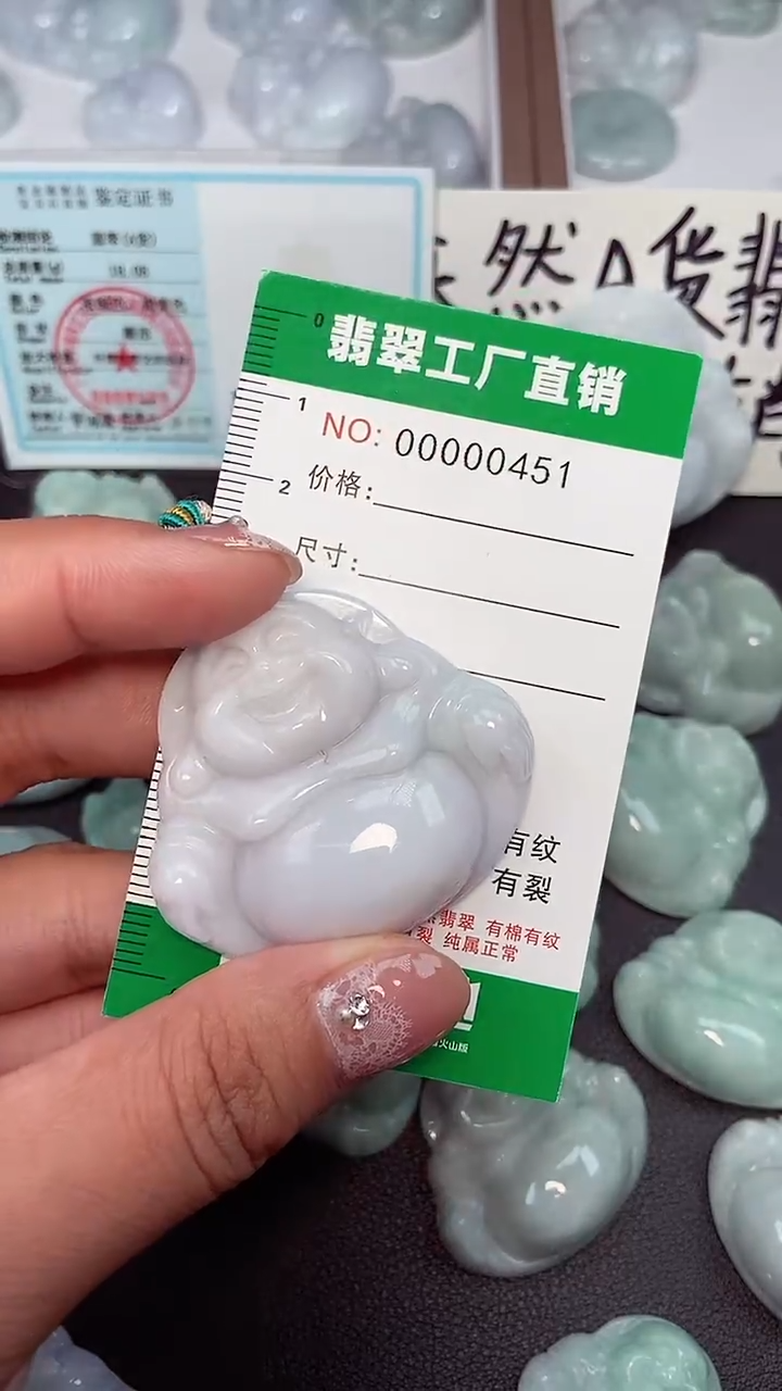 颈饰未镶嵌翡翠缅甸天然翡翠微微瑕0451