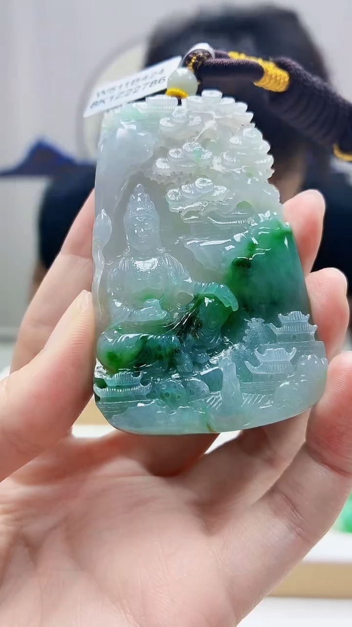 未镶嵌定制翡翠5145zm-毛货挂件122观音